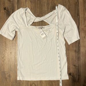 Loft short sleeve stretch white shirt